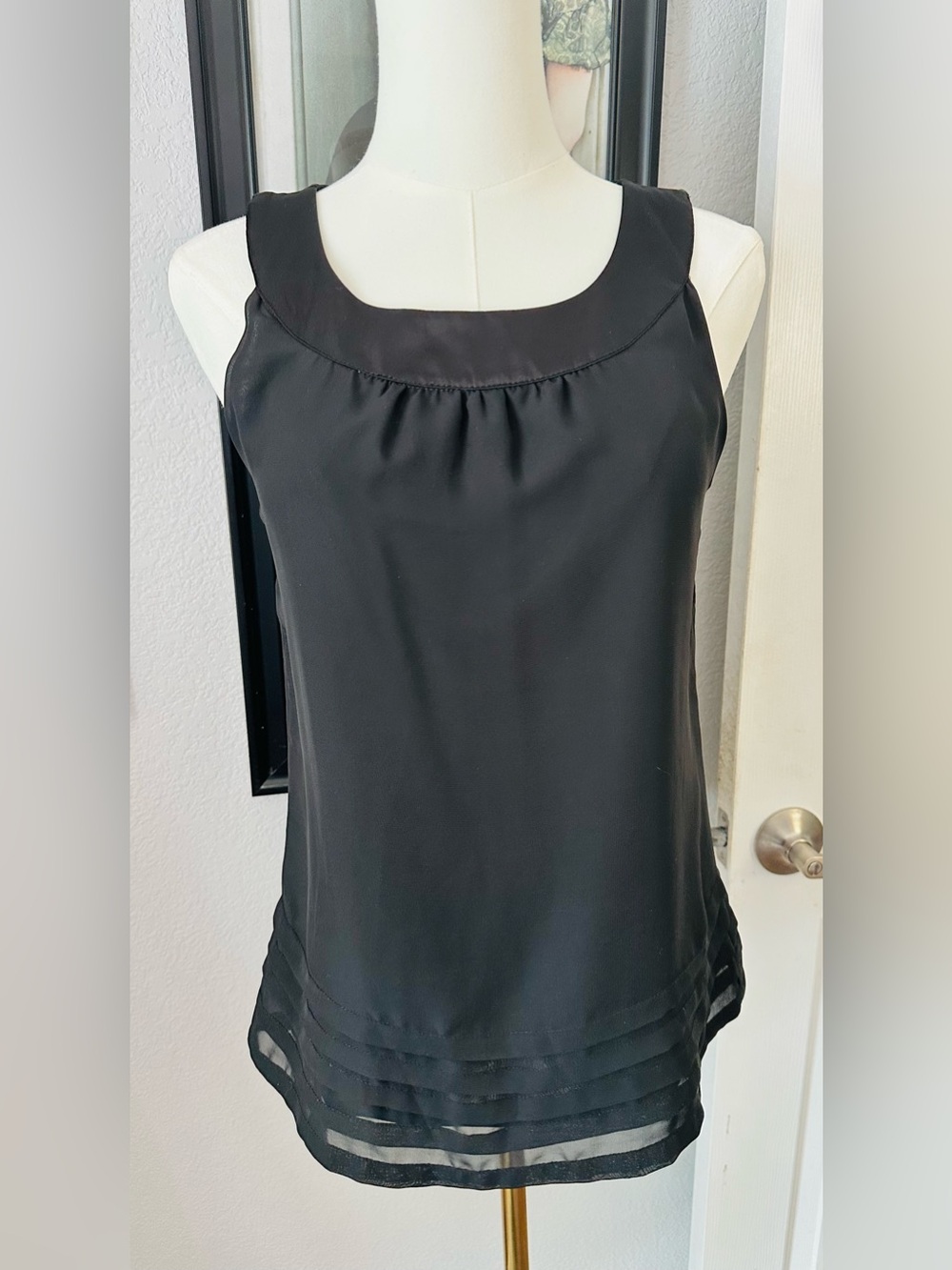 H&M Black Sleeveless Sheer Camisole Blouse